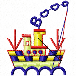Boats Embroidery Design 5 Boats Embroidery Design 5